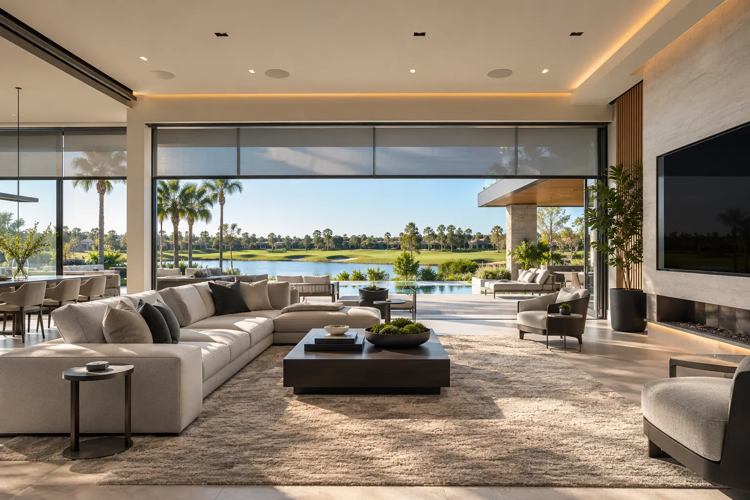 Lake Nona Golf and Country Club residence with integrated smart-home lighting, motorized shades, audio and estate networking