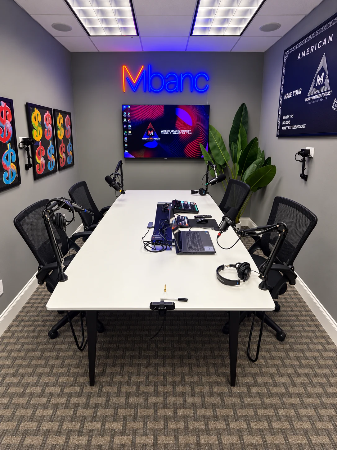 Sentry Audio Video completed office podcast studio, project photograph