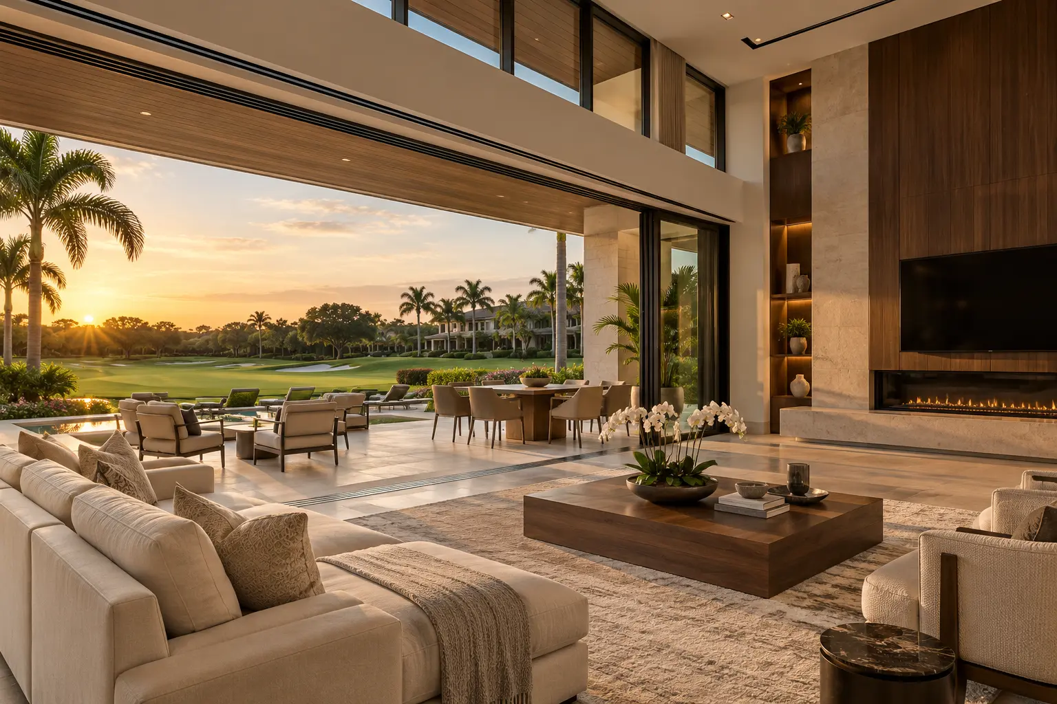 St. Andrews Country Club golf-course estate with integrated smart-home lighting, audio, shades and security