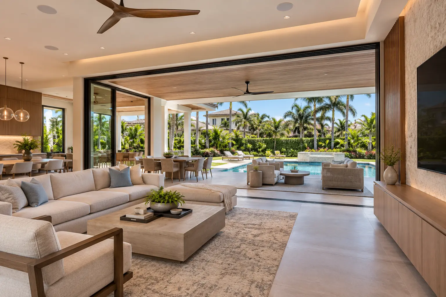 Woodfield Country Club luxury home with integrated smart-home audio, lighting, television and outdoor entertainment