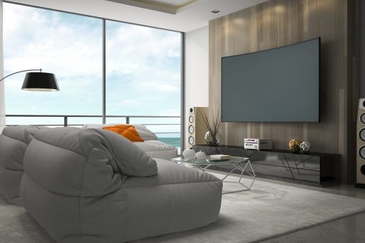 Interior of modern design room 3D rendering