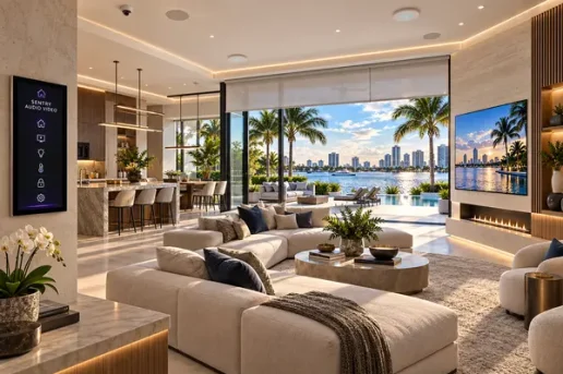 Sentry Audio Video luxury smart-home integration in a South Florida waterfront residence